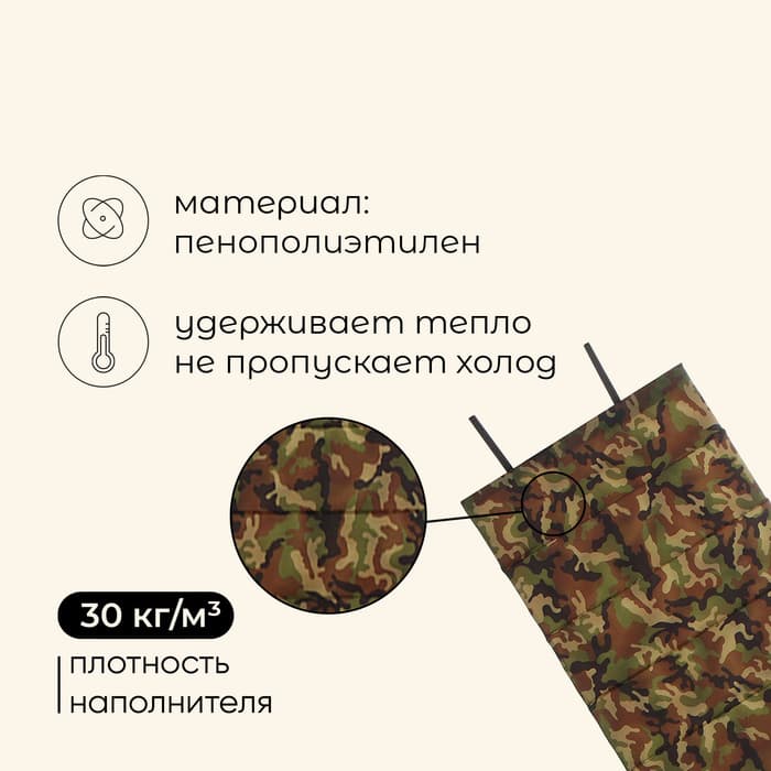 Коврик туристический maclay, складной, 180×60×1 см, МИКС