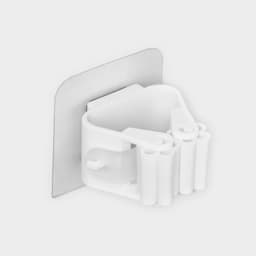 Держатель для швабр на липучке Доляна, 2.8×5×4.5 см, липучка 5.5×5.5 см, белый