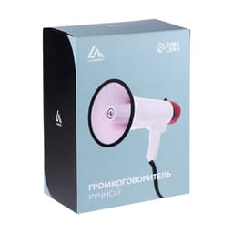 Мегафон ручной Luazon Rad-25, 25 Вт, дальность до 400 м, запись 10 сек, сирена, бело-красный