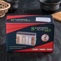 Ёмкости для специй «Компакт», набор 6 шт. на подставке, двусторонний дозатор, 16×11×7 см, прозрачные