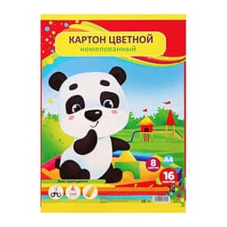 Картон цветной Calligrata «Русалка», А4, 16 листов, 8 цветов, матовый, немелованный
