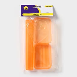 Набор дорожный, футляр для зубной щётки 19 см, мыльница 10×6×3.5 см, оранжевый