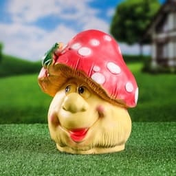 Садовая фигура из гипса «Лягушка на мухоморе», 26×21×16 см