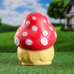 Садовая фигура из гипса «Лягушка на мухоморе», 26×21×16 см
