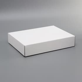 Коробка сборная, без печати, крышка - дно «белая» без окна 30.5×24×6.1 см
