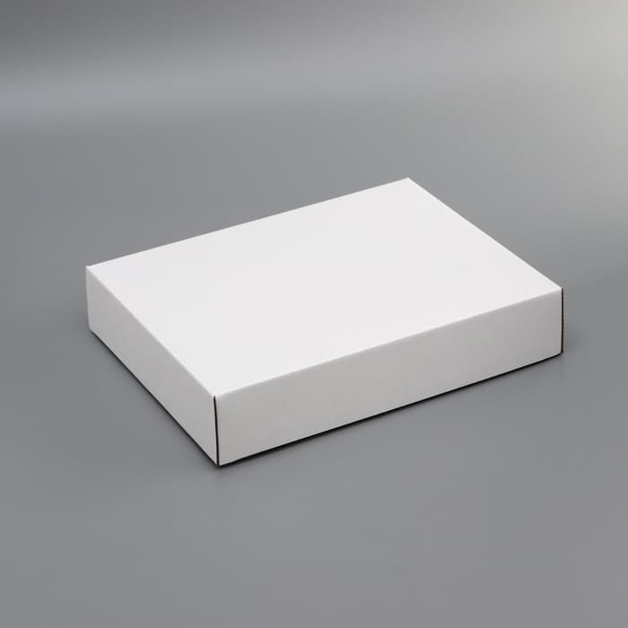 Коробка сборная, без печати, крышка - дно «белая» без окна 30.5×24×6.1 см