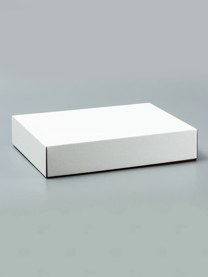 Коробка сборная, без печати, крышка - дно «белая» без окна 30.5×24×6.1 см