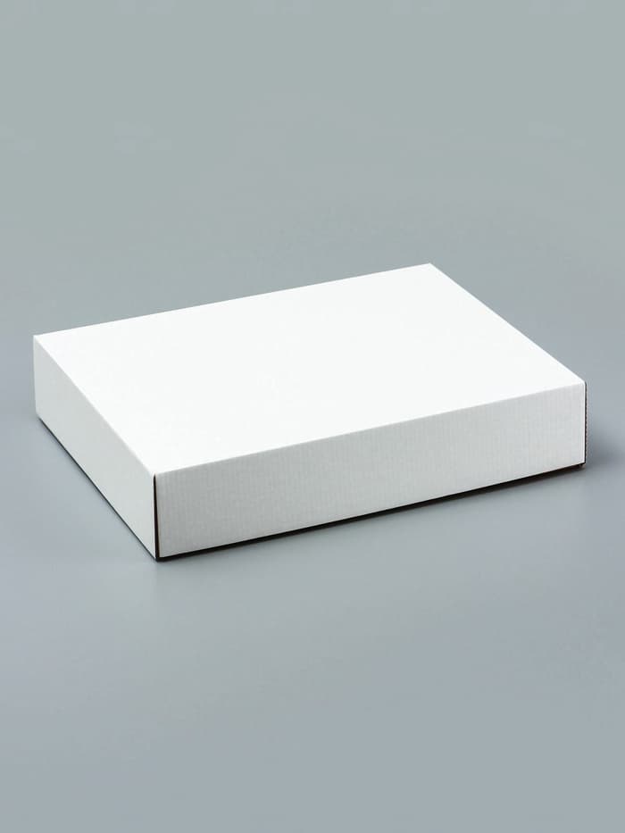 Коробка сборная, без печати, крышка - дно «белая» без окна 30.5×24×6.1 см