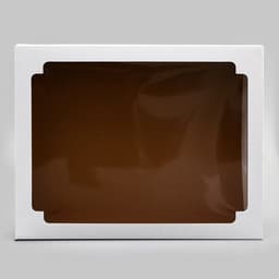 Коробка сборная без печати крышка-дно белая с окном, 31.3×24.6×6.2 см