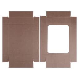 Коробка сборная без печати крышка-дно бурая с окном 29×23.5×6 см
