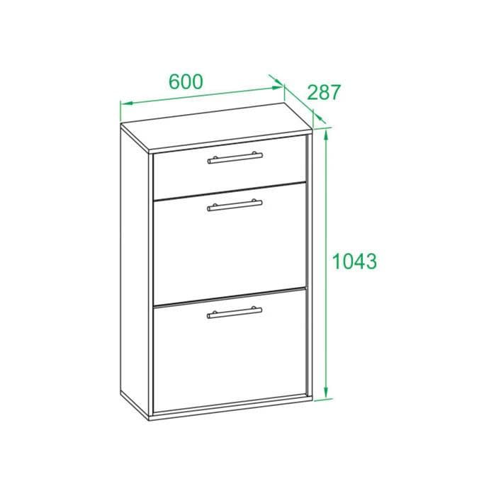 Обувница закрытая «СОКОЛ. ТП-2», 600×287×1043 мм, цвет дуб сонома/белый