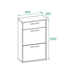 Обувница закрытая «СОКОЛ. ТП-2», 600×287×1043 мм, цвет дуб сонома/белый
