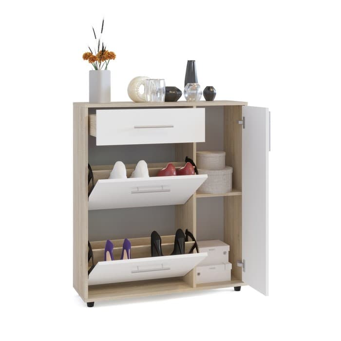 Обувница закрытая «СОКОЛ. ТП-4», 900×287×1043 мм, цвет дуб сонома/белый