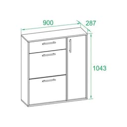 Обувница закрытая «СОКОЛ. ТП-4», 900×287×1043 мм, цвет дуб сонома/белый