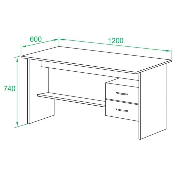 Компьютерный стол «СОКОЛ. СПМ-07.1», 1200×600×740 мм, цвет венге