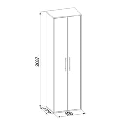 Шкаф распашной «СОКОЛ. ШО-1», 600×429×2087 мм, цвет дуб сонома/белый