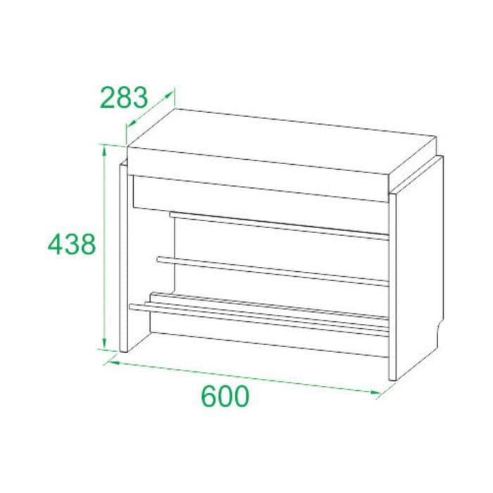 Обувница открытая «СОКОЛ. ТП-5», 600×281×438 мм, цвет дуб сонома