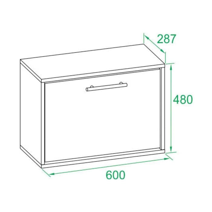 Обувница закрытая «СОКОЛ. ТП-1», 600×287×482 мм, цвет дуб сонома/белый