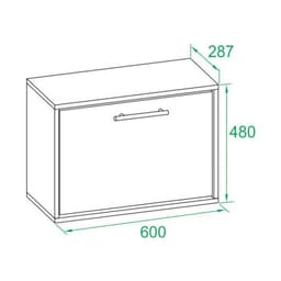 Обувница закрытая «СОКОЛ. ТП-1», 600×287×482 мм, цвет дуб сонома/белый