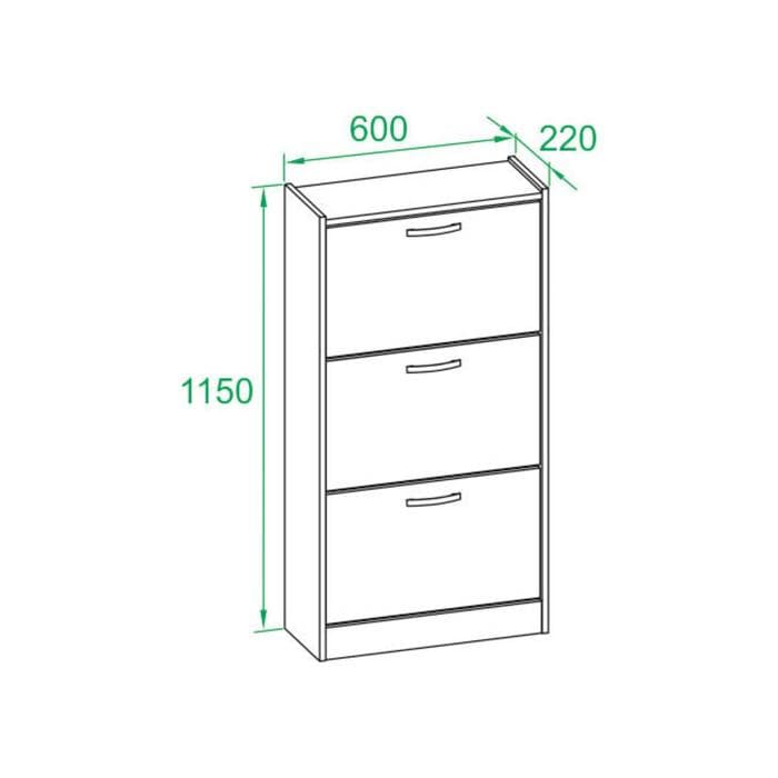 Обувница закрытая «СОКОЛ. ТО-23», 600×220×1150 мм, цвет дуб сонома