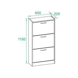 Обувница закрытая «СОКОЛ. ТО-23», 600×220×1150 мм, цвет дуб сонома