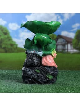 Садовая фигура - поилка из полистоуна «Лягушки на камне», 20×17×29 см