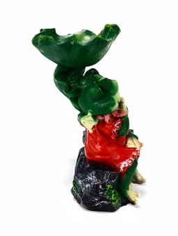 Садовая фигура - поилка из полистоуна «Лягушки на камне», 20×17×29 см