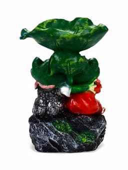 Садовая фигура - поилка из полистоуна «Лягушки на камне», 20×17×29 см