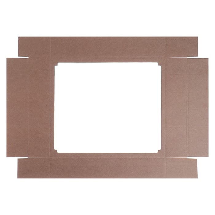 Коробка сборная без печати крышка-дно бурая с окном 37×32×7 см