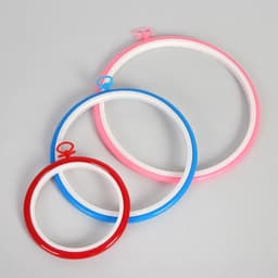 Пяльцы для вышивания с подвесом, d=12/17/21 см, 3 шт., разноцветные