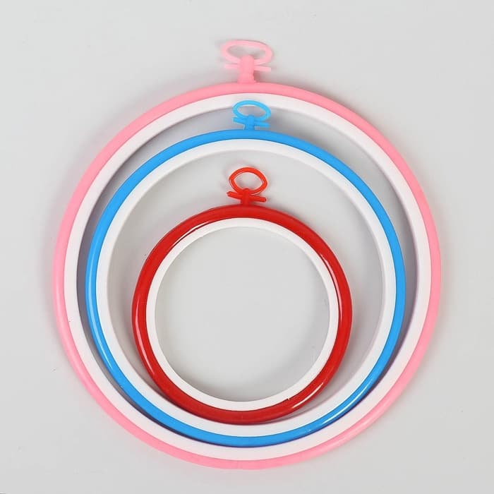 Пяльцы для вышивания с подвесом, d=12/17/21 см, 3 шт., разноцветные