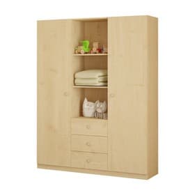 Шкаф прямой трёхстворчатый Polini kids Simple, 1350×520×1900 мм, цвет натуральный