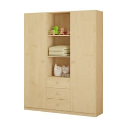 Шкаф прямой трёхстворчатый Polini kids Simple, 1350×520×1900 мм, цвет натуральный