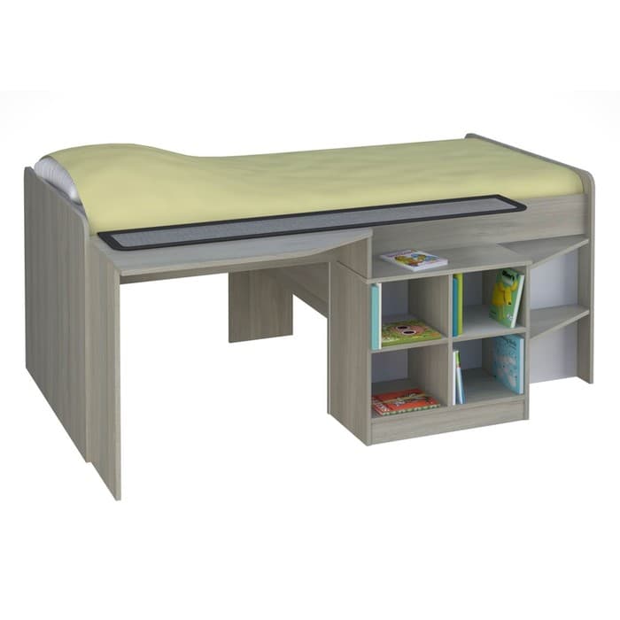 Кровать–чердак детская Polini kids Simple 4000, 1407×800×1952 мм, цвет вяз/белый