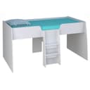 Кроватка - чердак детская Polini kids Simple 4100, с выдвижными элементами, 1952×1102×1140 мм, цвет белый