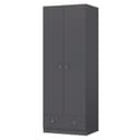 Шкаф прямой двухстворчатый Polini kids Simple, 1 ящик, 700×516×1900 мм, цвет серый