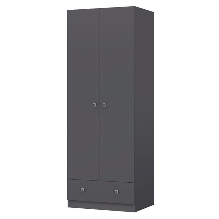 Шкаф прямой двухстворчатый Polini kids Simple, 1 ящик, 700×516×1900 мм, цвет серый