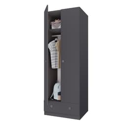 Шкаф прямой двухстворчатый Polini kids Simple, 1 ящик, 700×516×1900 мм, цвет серый