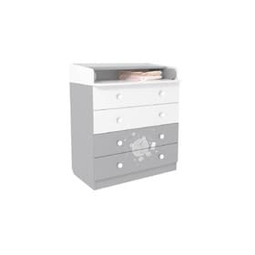 Комод пеленальный Polini kids French=1580, Teddy, белый-серый