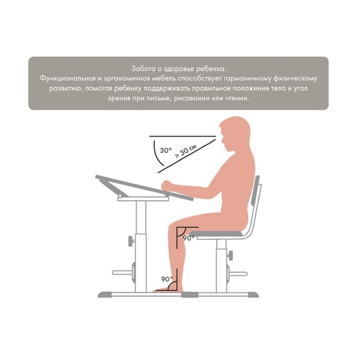 Стул для школьника регулируемый Polini kids City/Polini kids Smart S, цвет белый – макиато