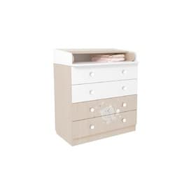 Комод пеленальный Polini kids French=1580, Teddy, цвет белый-дуб пастельный