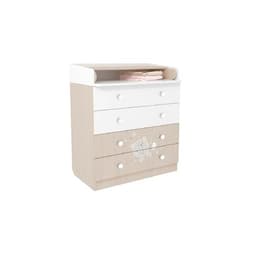 Комод пеленальный Polini kids French=1580, Teddy, цвет белый-дуб пастельный