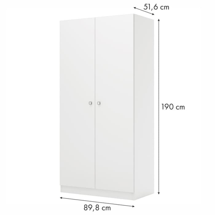 Шкаф прямой двухстворчатый Polini kids Simple, 898×500×1900 мм, цвет белый