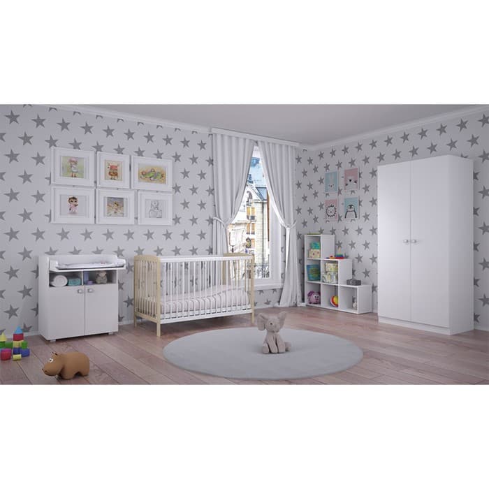 Шкаф прямой двухстворчатый Polini kids Simple, 898×500×1900 мм, цвет белый