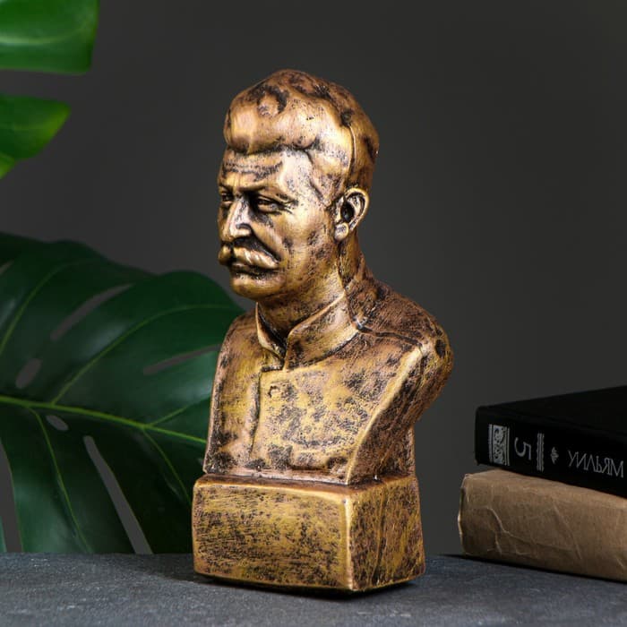 Бюст «Сталин», фигурка полистоун, под бронзу, 12×24 см