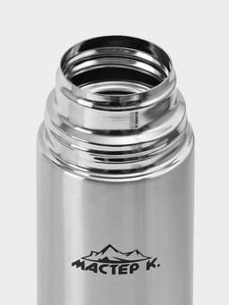 Термос гильза Мастер К, 1 л, с кружкой, сохраняет тепло 24 ч, нержавеющая сталь, цвет хром