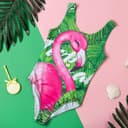 Купальник для девочки слитный KAFTAN: Tropical, зелёный, размер 30 (98-104 см)