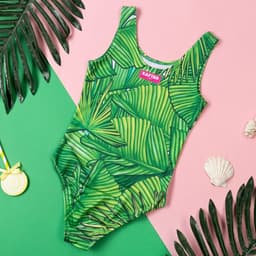 Купальник для девочки слитный KAFTAN: Tropical, зелёный, размер 30 (98-104 см)