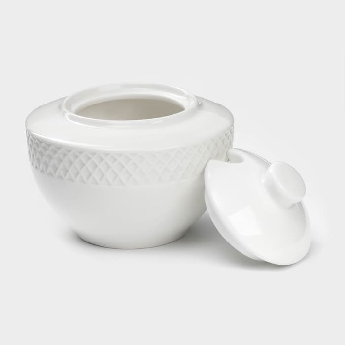 Сахарница с крышкой Wilmax «Юлия Высоцкая», 340 мл, фарфор, белая