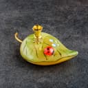 Подсвечник церковный на 1 свечу «Лист с божьей коровкой», 5×9 см, селенит
